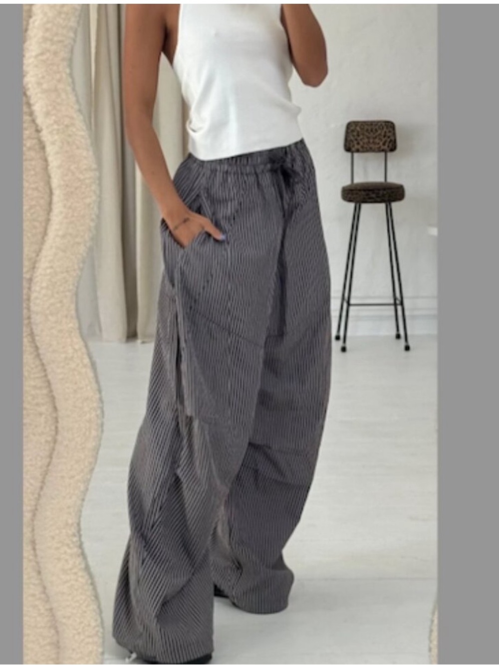 Bronze Snake Grey Wide Barrel Leg Lavina Pants Size M NWT